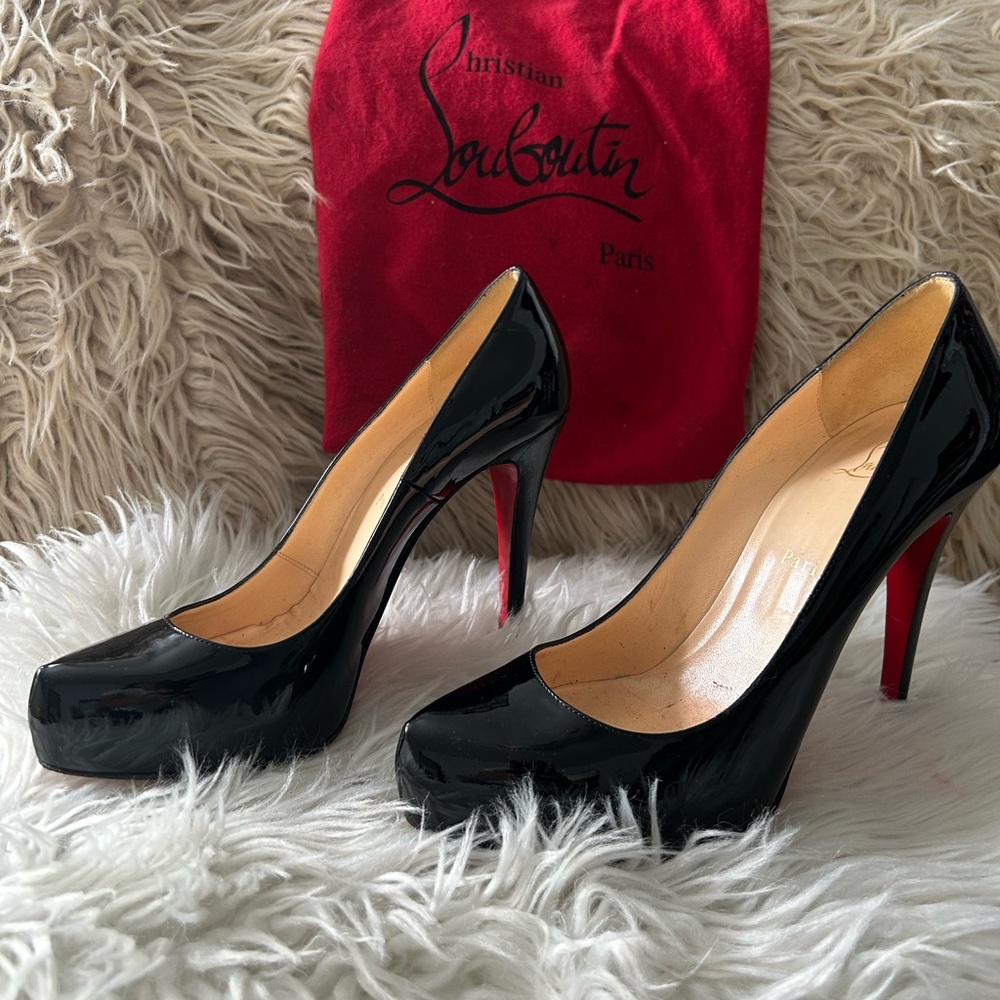 Christian Louboutin Black Patent Heels with Red Soles